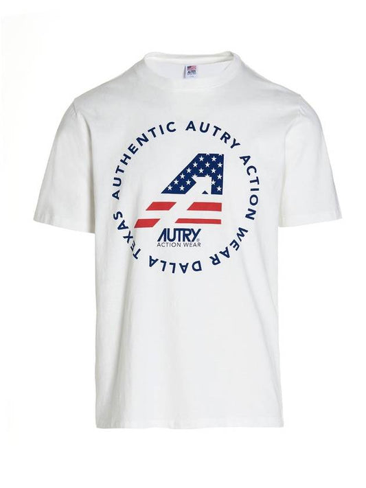 Round Logo Short Sleeve T-Shirt White - AUTRY - BALAAN 1