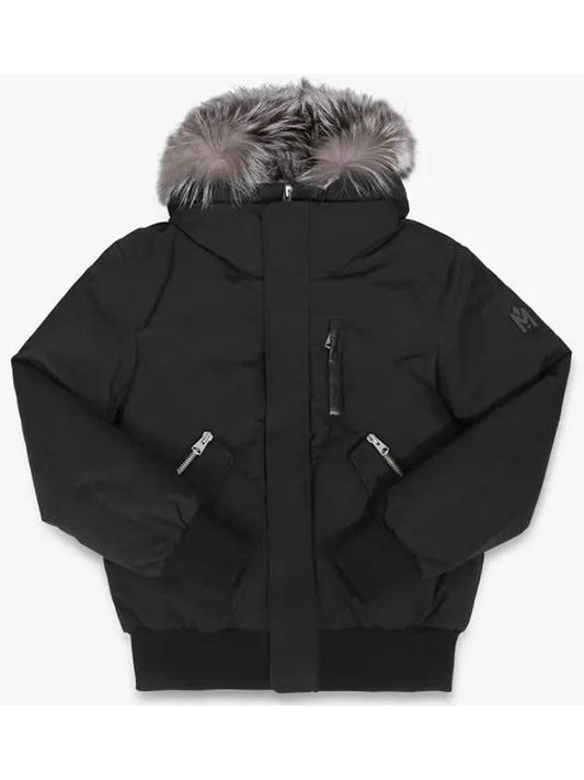 Dixon Nordic Tech Down Silver Fur Bomber Jacket Black - MACKAGE - BALAAN 2