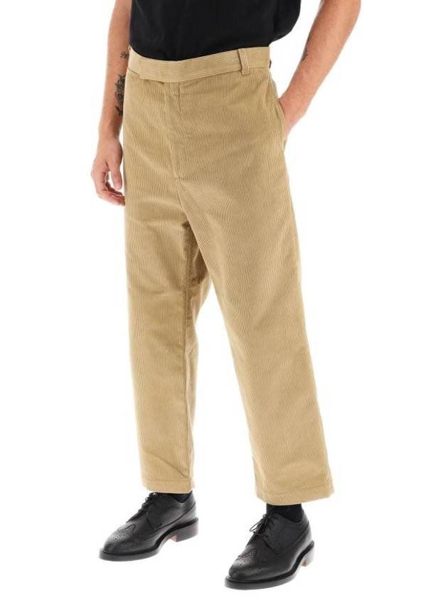 Men's Corduroy Straight Pants Beige - THOM BROWNE - BALAAN 5