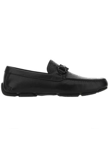 Gancini Ornament Driving Shoes Black - SALVATORE FERRAGAMO - BALAAN 1