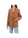 Toteme Women s Jacket Blazer Brown Leather Single 242 WRZ1765 LE0056 105T - TOTEME - BALAAN 4