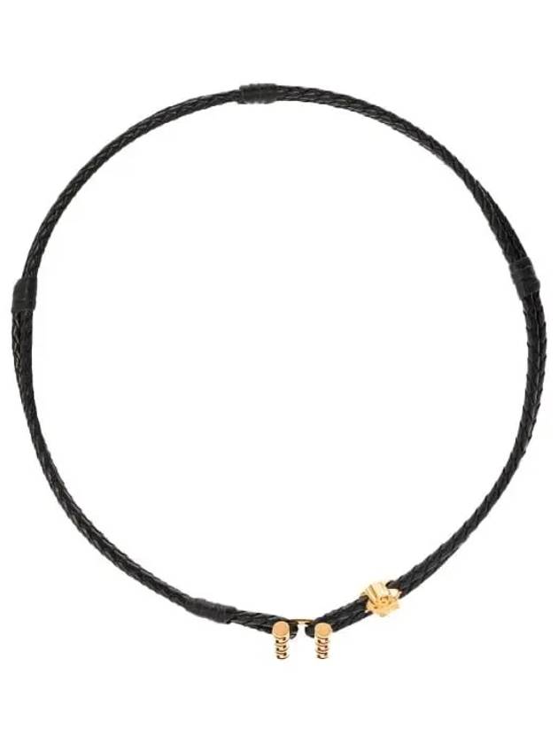 Medusa Greca Leather Necklace Black - VERSACE - BALAAN 8