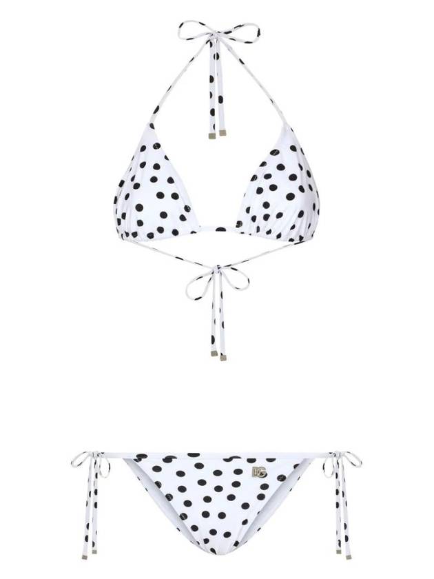 Polka dot print triangle cup bikini set O8A02JFSG8C - DOLCE&GABBANA - BALAAN 1