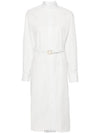 Cotton Poplin Midi Dress White - FENDI - BALAAN 6