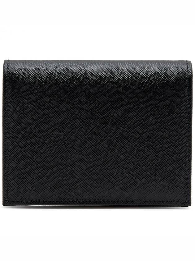 Saffiano Metal Logo Gold Fold Wallet Black - PRADA - BALAAN 3