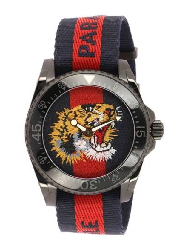 Dive Tiger Embroidered Dial Watch - GUCCI - BALAAN 1