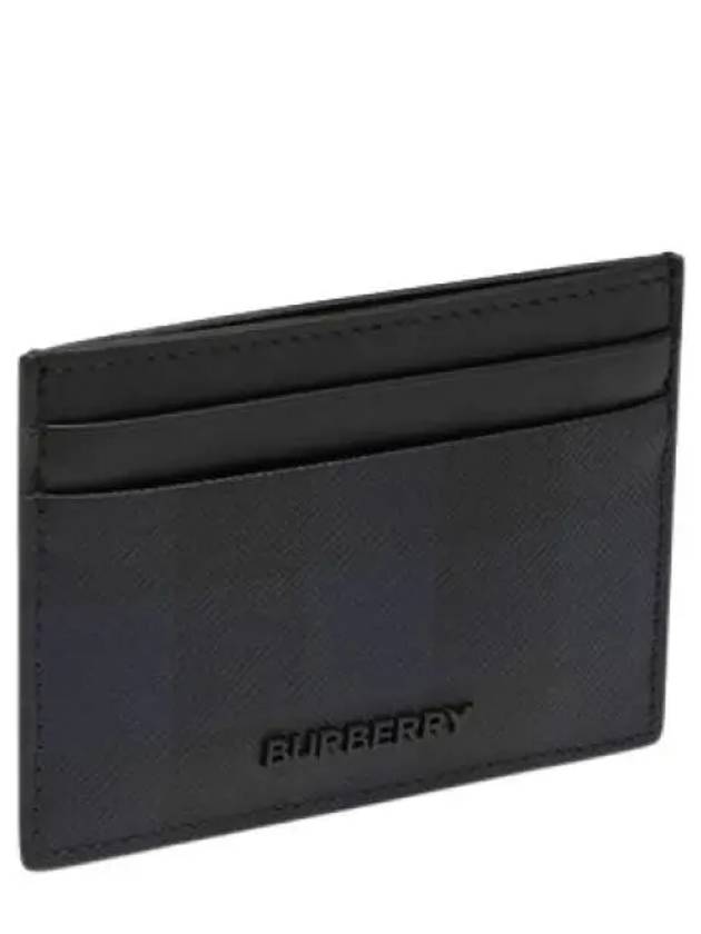 Check Leather Card Wallet Navy - BURBERRY - BALAAN 2