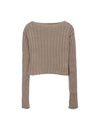 Women's MACAU Cardigan Light Brown KNMAC CO SP24 - BASERANGE - BALAAN 2