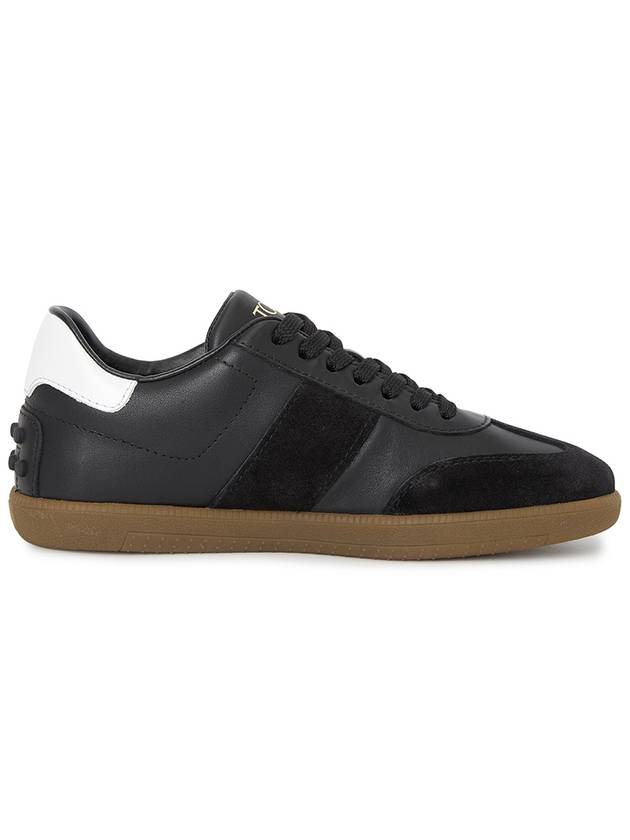 Women's Leather Suede Low Top Sneakers Black - TOD'S - BALAAN 5