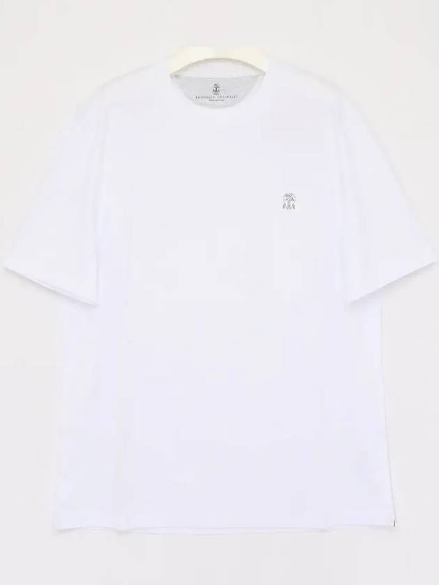 Logo Cotton Short-Sleeved T-Shirt White - BRUNELLO CUCINELLI - BALAAN 3