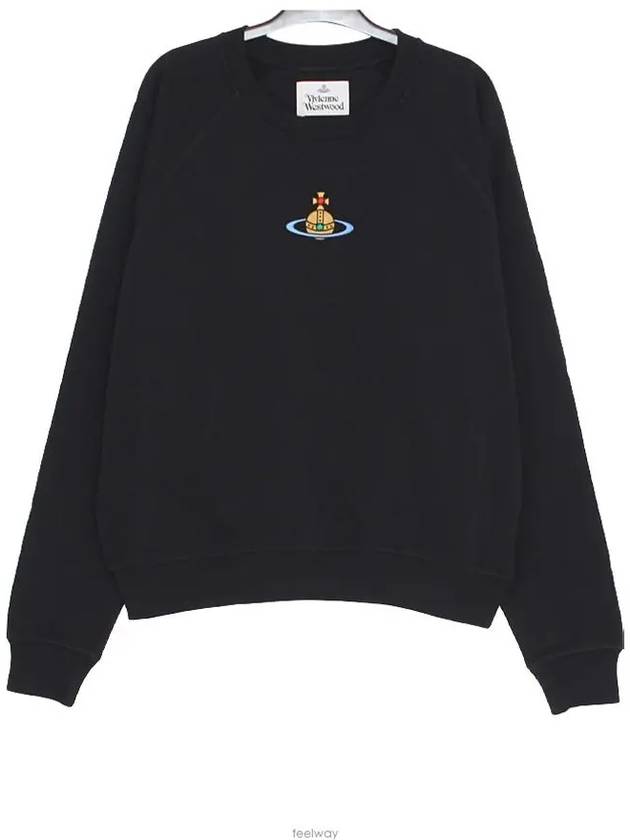 Embroidered Logo Cotton Sweatshirt Black - VIVIENNE WESTWOOD - BALAAN 2