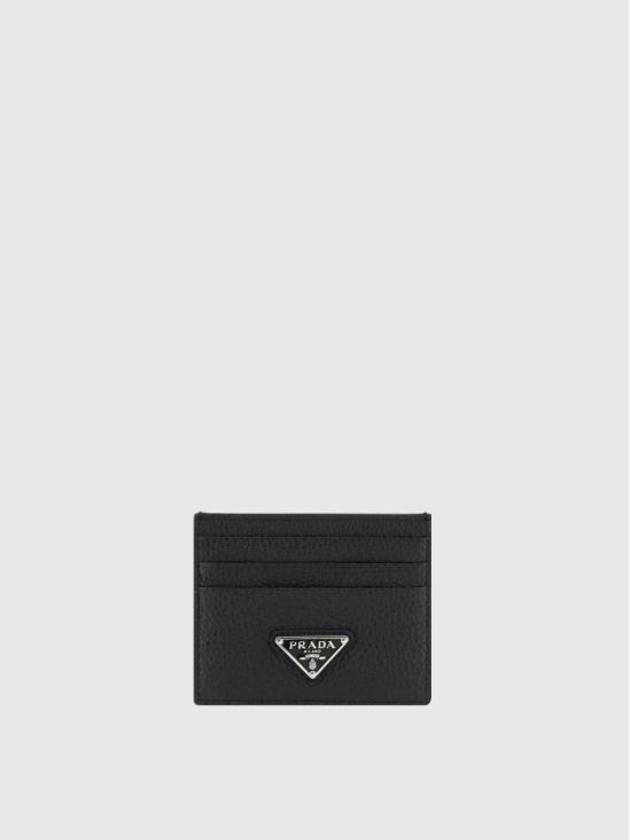 Triangle Logo Card Wallet Black - PRADA - BALAAN 2