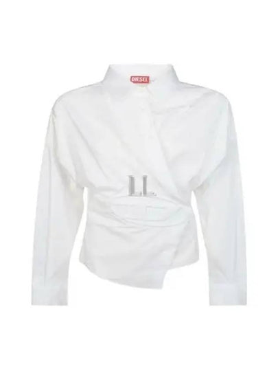 C Siz N1 Embossed Logo Wrap Long Sleeve Shirt White - DIESEL - BALAAN 2