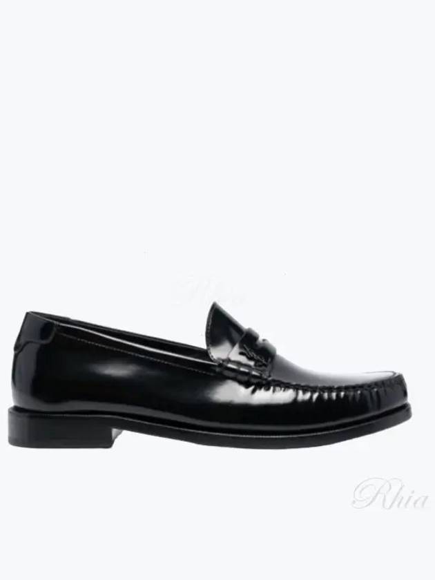 Le Leather Loafer Black - SAINT LAURENT - BALAAN 2