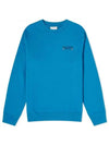 Oars Regular Crew Sweatshirt Sapphire - MAISON KITSUNE - BALAAN 1