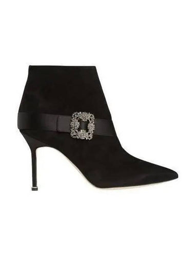 Women s Crystal Buckle Ankle Boots Black PLINIANU - MANOLO BLAHNIK - BALAAN 1