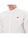 Oxford Institutional Foxhead Patch Button Down Classic Shirt White - MAISON KITSUNE - BALAAN 3