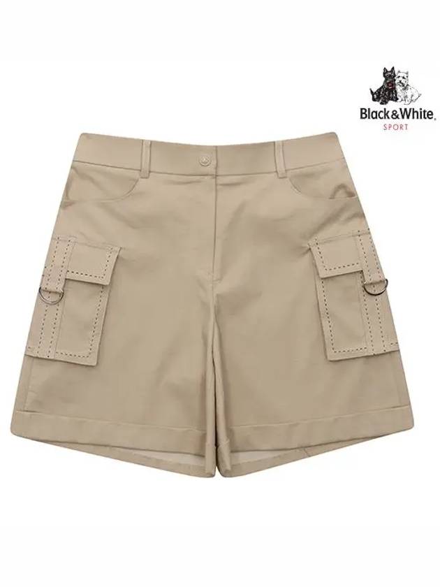 Cargo A-line shorts part 4 5703LZWCBEIGE - BLACK&WHITE - BALAAN 1