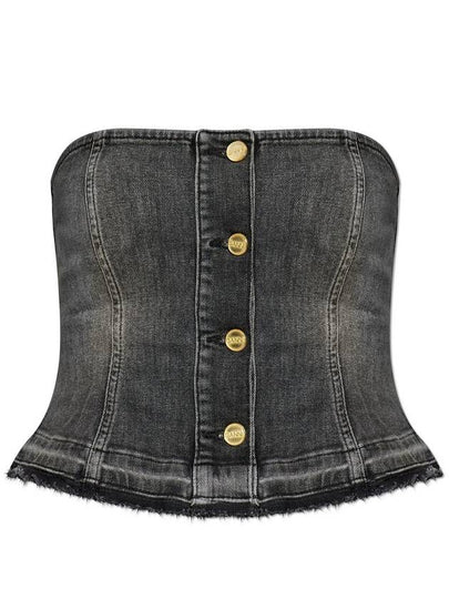 Denim Sleeveless Washed Black - GANNI - BALAAN 2