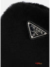 Triangle Logo Fur Mini Cross Bag Black - PRADA - BALAAN 6