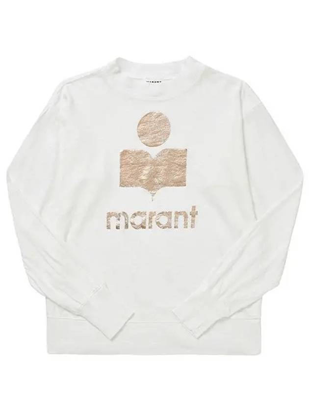 Klowia Logo Print Linen Sweatshirt White Light Gold - ISABEL MARANT - BALAAN 2