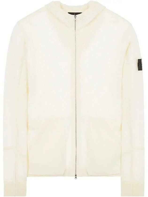 Shadow Project Mesh Stitch Nylon Wool Zip Up Hoodie White - STONE ISLAND - BALAAN 2