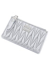 Matelasse Leather Envelope Card Wallet Silver - MIU MIU - BALAAN 3