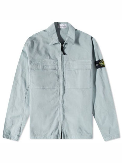 Wappen Patch Double Pocket Cotton Zip-Up Jacket Charcoal Sky Blue - STONE ISLAND - BALAAN 2