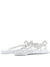 Ribbon Rockstud Flip Flops White - VALENTINO - BALAAN 3