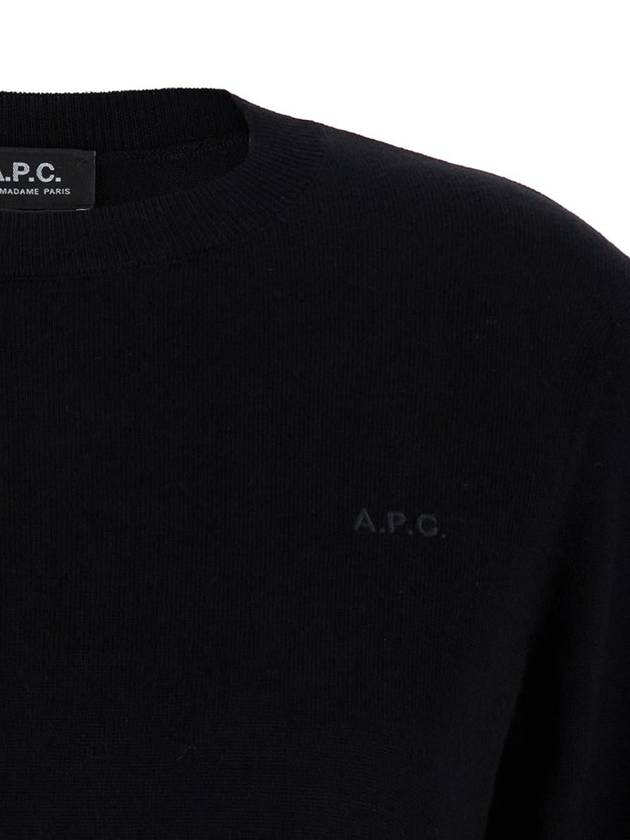 Philo Embroidered Logo Wool Knit Top Black - A.P.C. - BALAAN 4