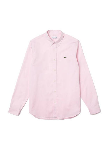 Men's Regular Fit Premium Long Sleeve Shirt Pink - LACOSTE - BALAAN 1