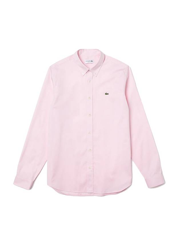 Men's Regular Fit Premium Long Sleeve Shirt Pink - LACOSTE - BALAAN 1