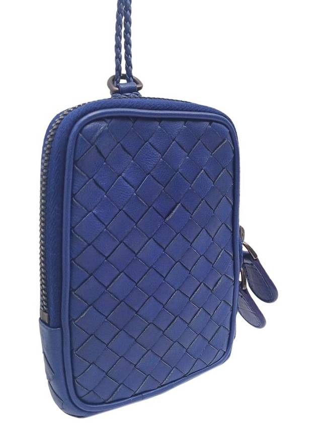 Women s 217589 Intrecciato Navy Zipper Case Necklace Wallet - BOTTEGA VENETA - BALAAN 2