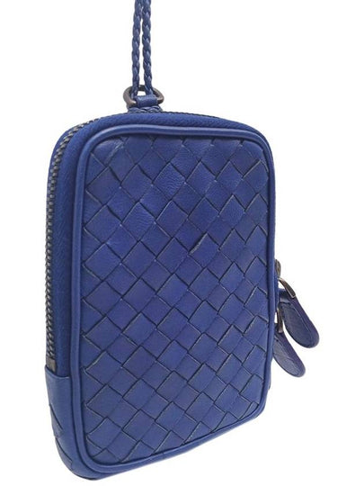 Women s 217589 Intrecciato Navy Zipper Case Necklace Wallet - BOTTEGA VENETA - BALAAN 2