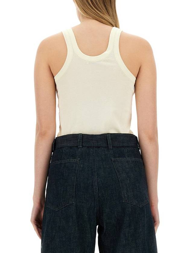 Ribbed Cotton Sleeveless Lemon Glaze - LEMAIRE - BALAAN 4