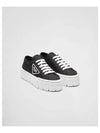 Double Wheel Re-Nylon Gabardine Low-Top Sneakers Black White - PRADA - BALAAN 2