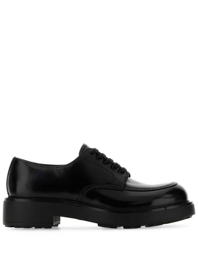 Brushed Leather Derby Shoes Black - PRADA - BALAAN 2