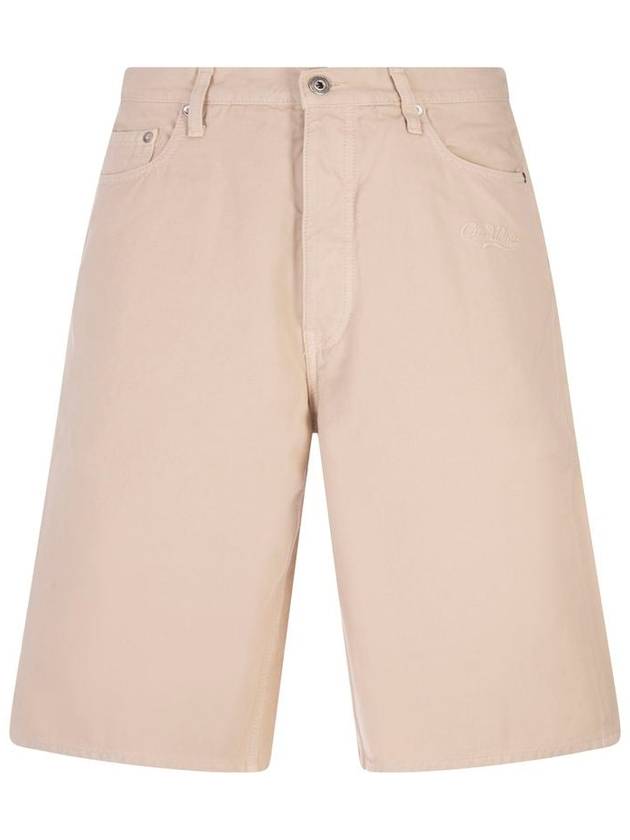 Utility Bermuda Denim Shorts Beige - OFF WHITE - BALAAN 2