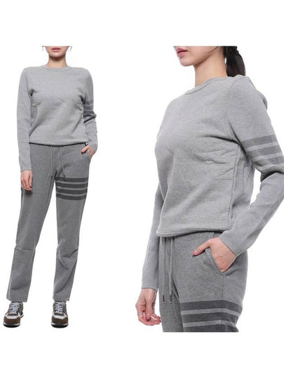 Women's Classic Loopback 4 Bar Crew Neck Sweatshirt Light Gray - THOM BROWNE - BALAAN 2