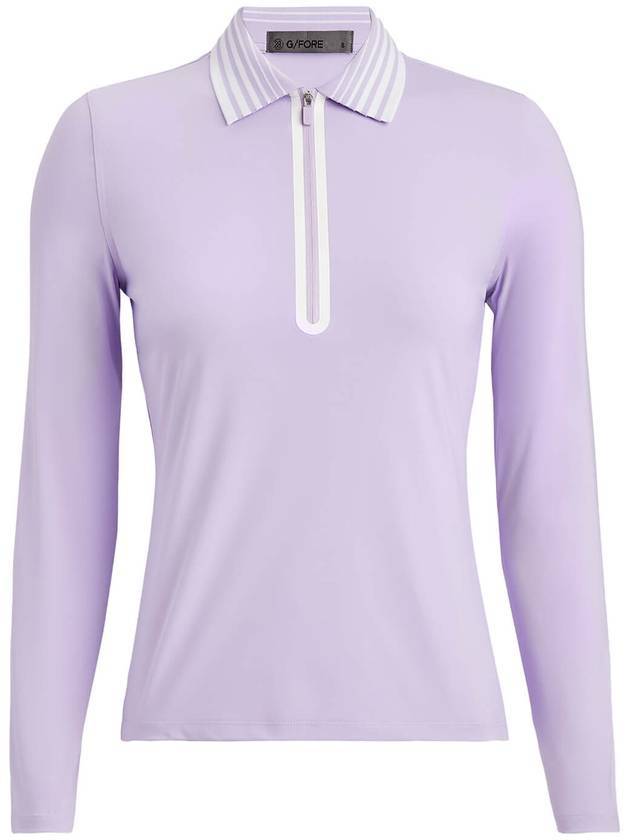 Silky Tech Nylon Quarter Polo Long Sleeve T-Shirt Aura - G/FORE - BALAAN 1