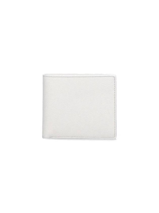 Stitched Bifold Leather Half Wallet White - MAISON MARGIELA - BALAAN 1
