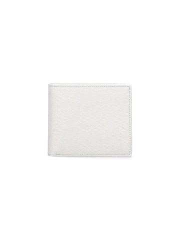 Stitched Bifold Leather Half Wallet White - MAISON MARGIELA - BALAAN 1