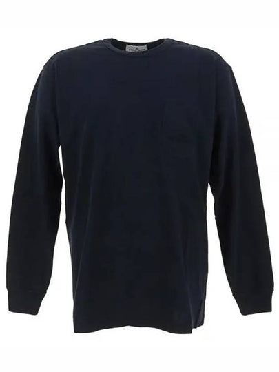 Cotton Jersey Long Sleeve T Shirt Navy - STONE ISLAND - BALAAN 2