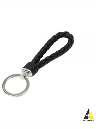 Intrecciato Leather Key Ring Black - BOTTEGA VENETA - BALAAN 2