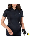 Women's Golf Serafino Classic Short Sleeve PK Shirt Black - HYDROGEN - BALAAN 2