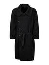 Asymmetrical Bathrobe Single Coat Black - LEMAIRE - BALAAN 2