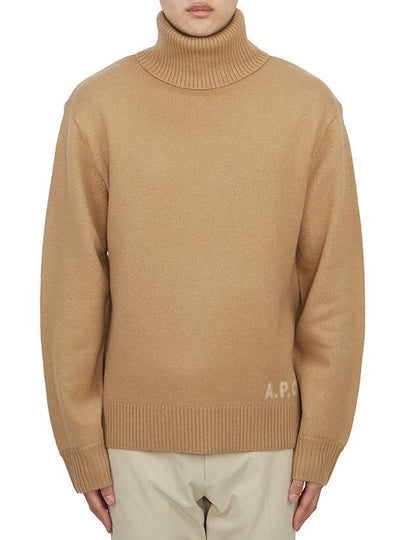 Walter Logo Merino Wool Turtleneck Brown - A.P.C. - BALAAN 2