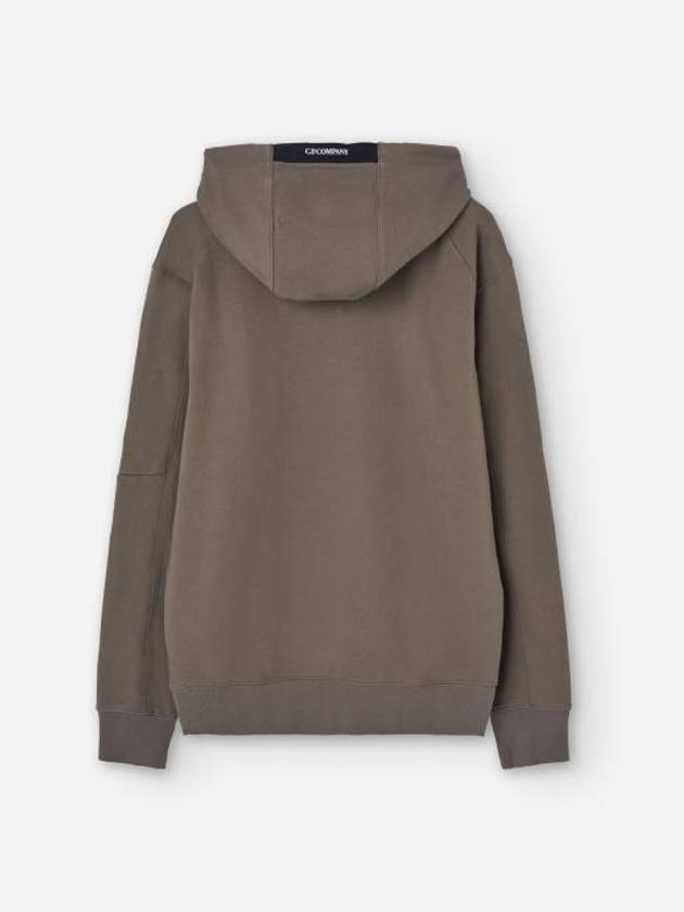 Diagonal Raised Fleece Lens Hoodie Walnut - CP COMPANY - BALAAN 5