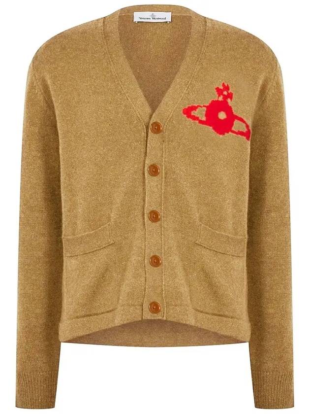 Alex Sphere Intarsia Cardigan Beige - VIVIENNE WESTWOOD - BALAAN 3