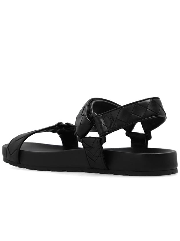 Trip Intrecciato Leather Sandals Black - BOTTEGA VENETA - BALAAN 6